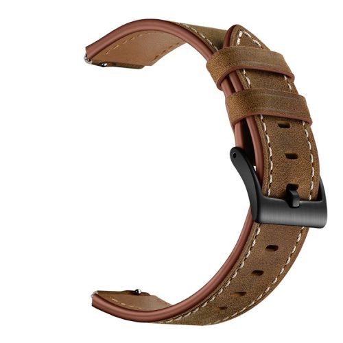 16mm Top Layer Cowhide Leather Watch Band Strap for Huawei TalkBand B3/B6 - Dark Brown