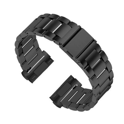 For Fitbit Versa 3/Fitbit Sense 22.5mm Stainless Steel Watch Band Replacement Wrist Strap - Black