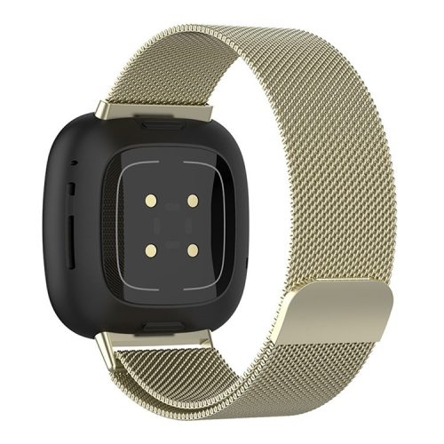 Milanese Metal Wrist Strap Replacement Smart Watch Band for Fitbit Versa 3 - Champagne Gold