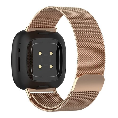 Milanese Metal Wrist Strap Replacement Smart Watch Band for Fitbit Versa 3 - Rose Gold