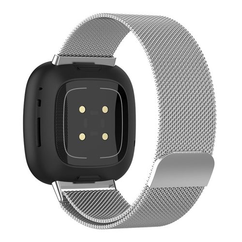 Milanese Metal Wrist Strap Replacement Smart Watch Band for Fitbit Versa 3 - Silver