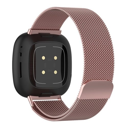 Milanese Metal Wrist Strap Replacement Smart Watch Band for Fitbit Versa 3 - Rose Pink