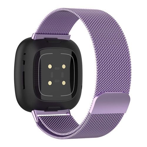 Milanese Metal Wrist Strap Replacement Smart Watch Band for Fitbit Versa 3 - Light Purple