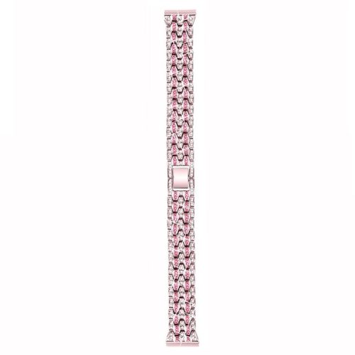 Rhinestone Decor Zinc Alloy Smart Watch Band Strap Replacement for Fitbit Charge 3 - Pink/Rose