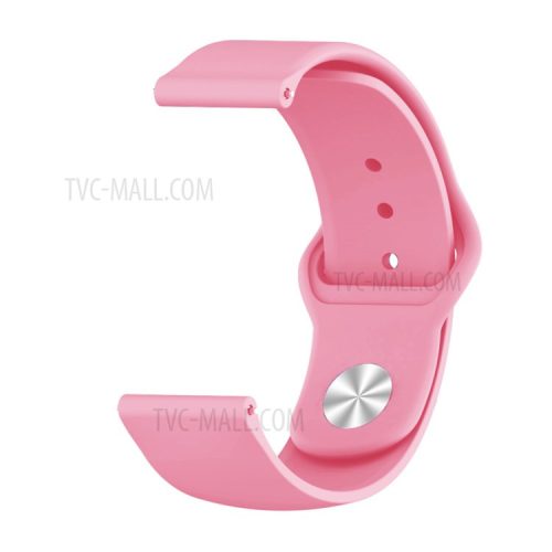 22mm Silicone Smart Watch Strap with Rivet Buckle Closure for Xiaomi Haylou Solar - Pink