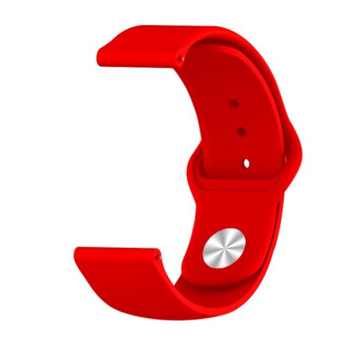 22mm Silicone Smart Watch Strap with Rivet Buckle Closure for Xiaomi Haylou Solar - Red