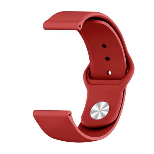 22mm Silicone Smart Watch Strap with Rivet Buckle Closure for Xiaomi Haylou Solar - Wine Red