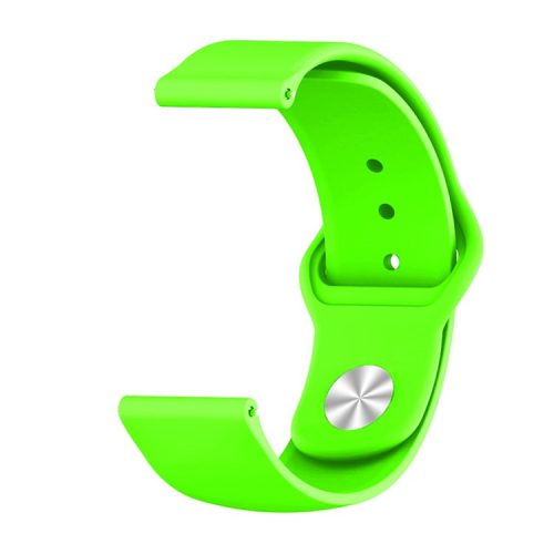 22mm Silicone Smart Watch Strap with Rivet Buckle Closure for Xiaomi Haylou Solar - Fluorescent Green