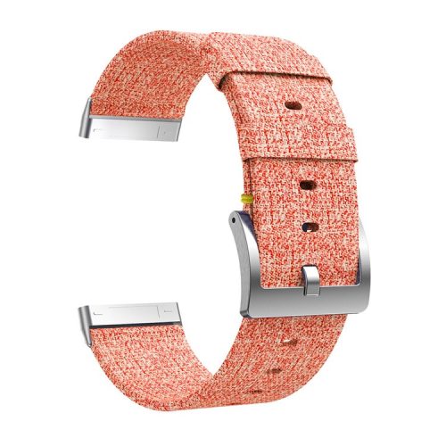 For Fitbit Versa 3/Sense Canvas Woven Watch Strap Pin Buckle Wristband Replacement - Orange