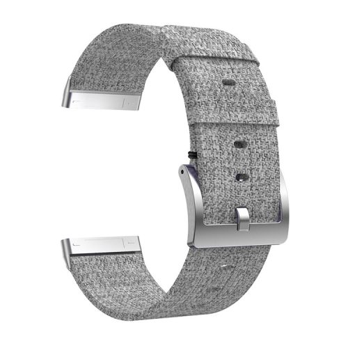 For Fitbit Versa 3/Sense Canvas Woven Watch Strap Pin Buckle Wristband Replacement - Grey