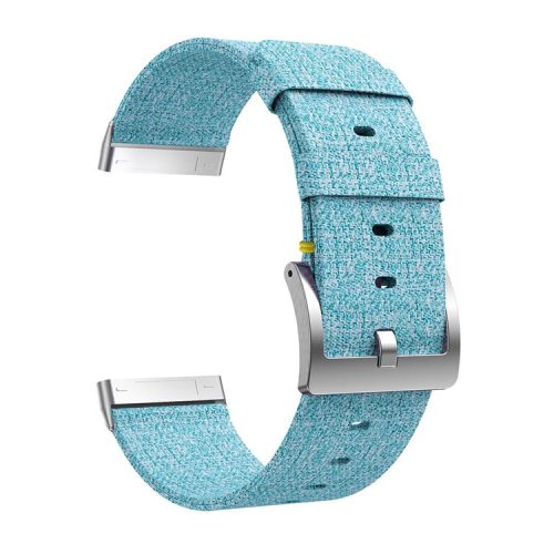 For Fitbit Versa 3/Sense Canvas Woven Watch Strap Pin Buckle Wristband Replacement - Sky Blue