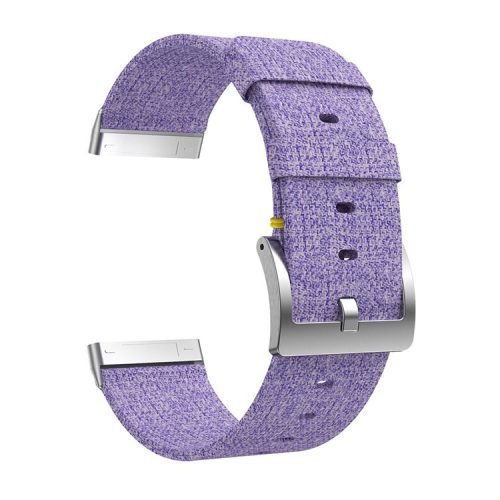 For Fitbit Versa 3/Sense Canvas Woven Watch Strap Pin Buckle Wristband Replacement - Purple