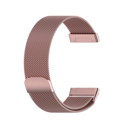 Milanese Fine Mesh Stainless Steel Magnetic Smart Watch Band for Fitbit Versa 3/Sense - Pink