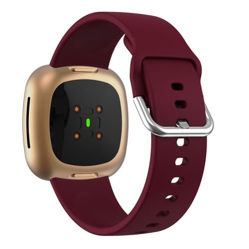 Soft Silicone Smart Watch Strap Replacement for Fitbit Versa 3 - Wine Red