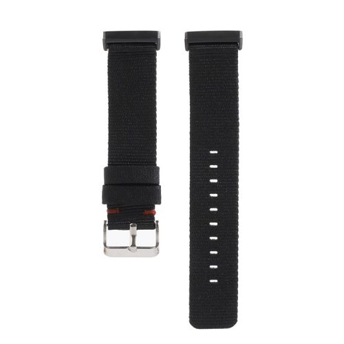 Canvas Watch Band Strap with Buckle for Fitbit Versa 3 - Black