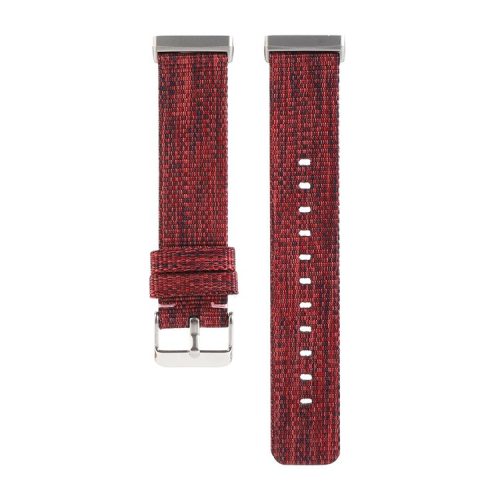 Canvas Watch Band Strap with Buckle for Fitbit Versa 3 - Red