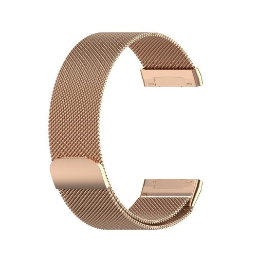 Milanese Stainless Steel Wristband Watch Strap Replacement [Size: S] for Fitbit Versa 3 - Rose Gold