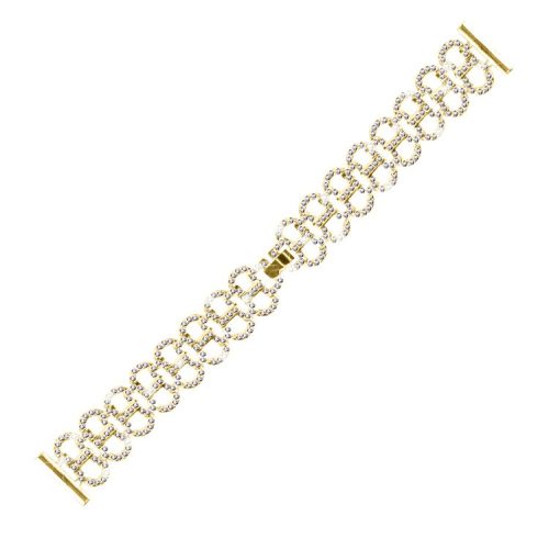 For Huawei Watch 2 Gourd Shape Replacement Band Rhinestones Decor Alloy Smart Watch Strap - Gold