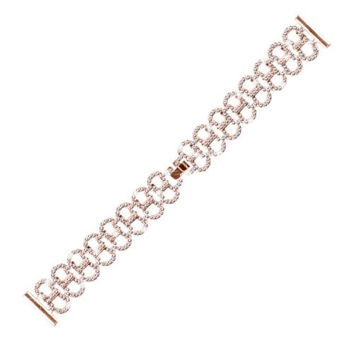 For Garmin Approach S40 / Forerunner 158 Rhinestones Decor Gourd Shape Alloy Watch Band - Rose Gold