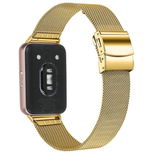 For Samsung Galaxy Fit3 SM-R390 Milanese Mesh Band Stainless Steel Watch Strap - Gold