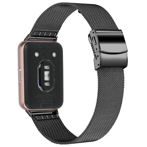 For Samsung Galaxy Fit3 SM-R390 Replacement Milanese Band Stainless Steel Watch Strap - Black