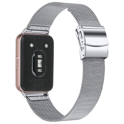 For Samsung Galaxy Fit3 SM-R390 Mesh Bracelet Milanese Watch Strap Stainless Steel Band - Silver