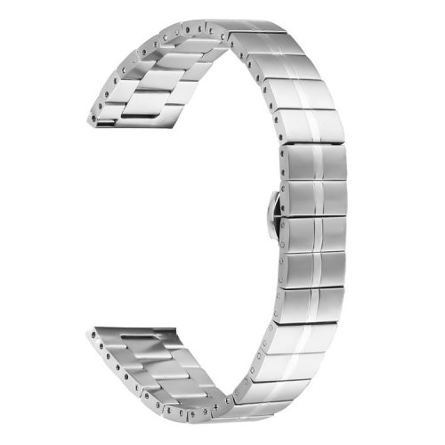 For Huawei Watch 2 / Watch GT 2 42mm / Watch GT 3 42mm Line Design Watch Strap Stainless Steel Band - Silver