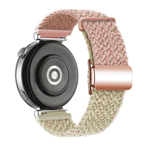 18mm Universal Smartwatch Strap Magnetic Buckle Design Woven Band - Confetti Pink+Starlight / Rose Gold Buckle