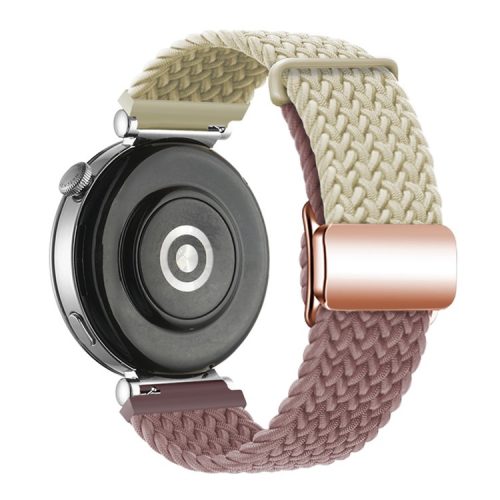 18mm Universal Smartwatch Strap Magnetic Buckle Design Woven Band - Starlight+Smoky Purple / Rose Gold Buckle