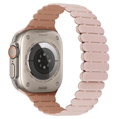 For Apple Watch 10 46mm / Ultra 2 / Ultra 49mm / 9 8 7 45mm / SE (2023) SE (2022) SE 6 5 4 44mm / 3 2 1 42mm Bamboo Joint Strap - Pink+Rose Grey