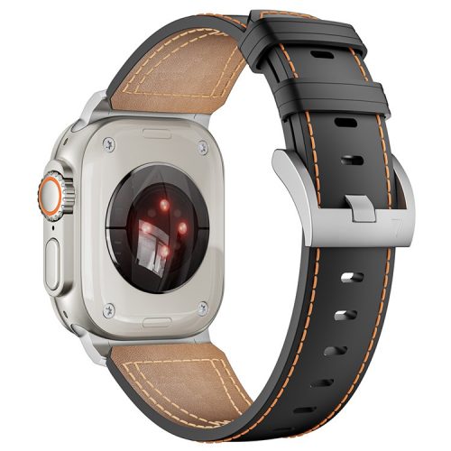 For Apple Watch 10 46mm / Ultra 2 / Ultra 49mm / 9 8 7 45mm / SE (2023) SE (2022) SE 6 5 4 44mm / 3 2 1 42mm Genuine Cow Leather Band - Brown