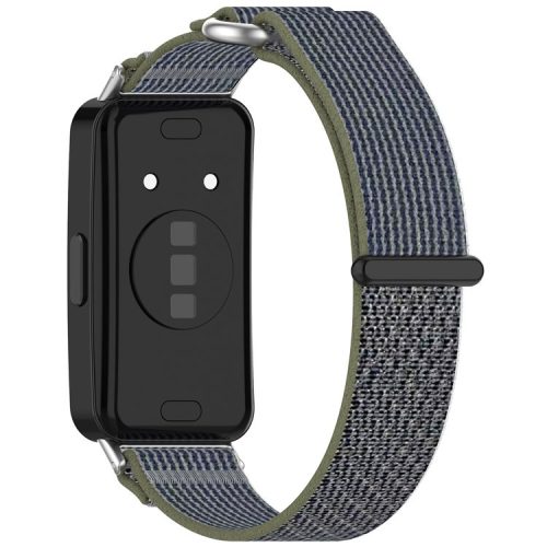 For Huawei Band 9 / Band 9 NFC / Band 8 / Band 8 NFC Strap Nylon Sport Loop Watch Bands - Green+Grey