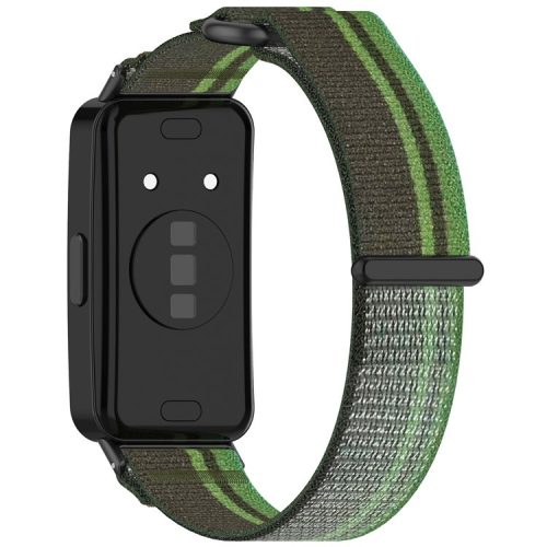 For Huawei Band 9 / Band 9 NFC / Band 8 / Band 8 NFC Strap Nylon Sport Loop Watch Bands - Blackish Green