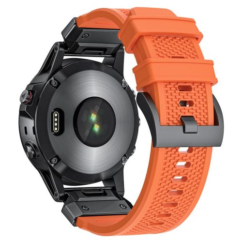 For Garmin Fenix 3 / 5 / 5X / 6X / 7X Replacement Strap 22mm Universal Smart Watch Soft Rubber Wrist Band - Orange