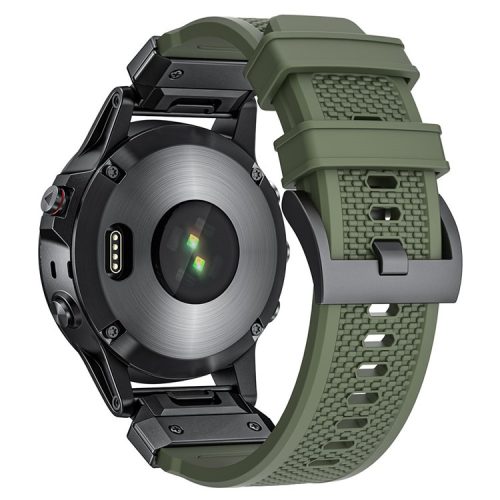 For Garmin Fenix 3 / 5 / 5X / 6X / 7X Replacement Strap 22mm Universal Smart Watch Soft Rubber Wrist Band - Army Green