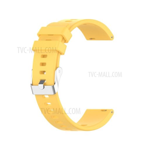 Metal Buckle Soft Silicone Watch Band Strap Replacement for Huawei Honor ES Watch - Yellow