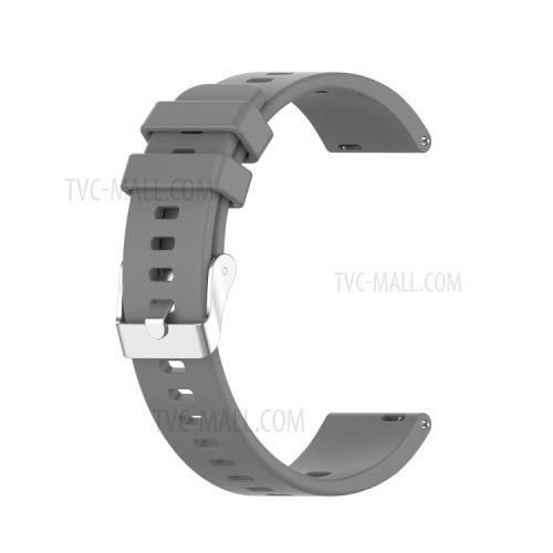 Metal Buckle Soft Silicone Watch Band Strap Replacement for Huawei Honor ES Watch - Grey