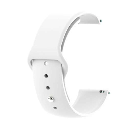 Plain Rolled Silicone Watch Band for Fitbit Versa 1/2/Lite Replacement Strap - White