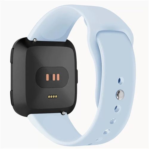 Plain Rolled Silicone Watch Band for Fitbit Versa 1/2/Lite Replacement Strap - Baby Blue