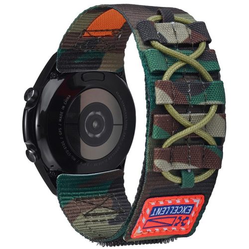 KALEBOL For Huawei Watch GT 3 Pro 43mm / GT 3 42mm Watch Band 20mm Loop Fastener Nylon Wrist Strap - Camouflage