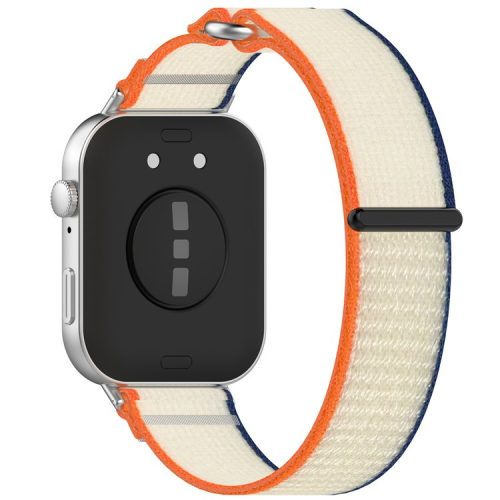 KALEBOL For Huawei Watch Fit 3 Watch Strap Breathable Nylon Sport Strap - Orange+Beige