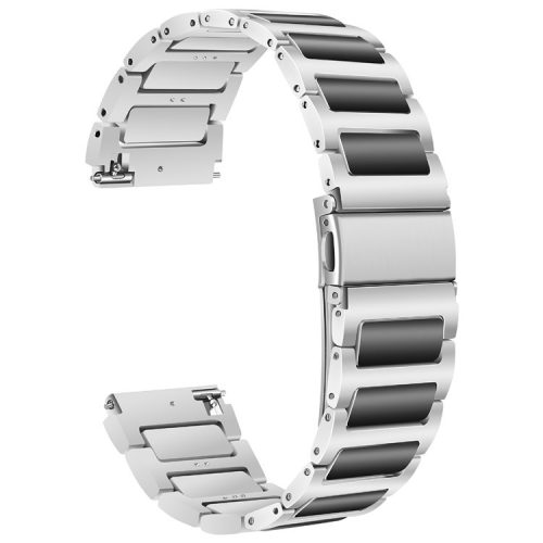 KALEBOL For Huawei Watch 4 / 4 Pro / GT 4 46mm Watch Strap 22mm Zinc Alloy Metal Band - Silver+Black