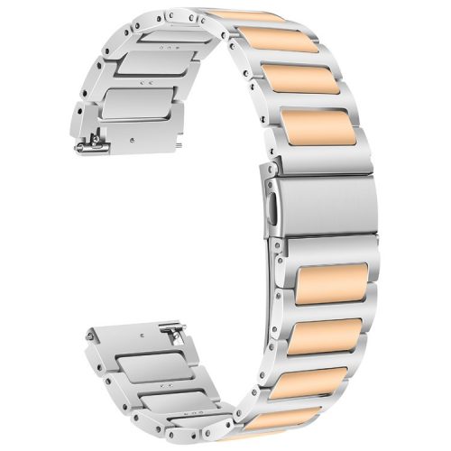 KALEBOL For Huawei Watch 4 / 4 Pro / GT 4 46mm Watch Strap 22mm Zinc Alloy Metal Band - Silver+Rose Gold