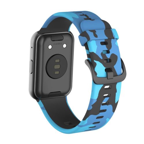 Stylish Camouflage Pattern Flexible Silicone Watch Strap for Huawei Watch Fit - Blue