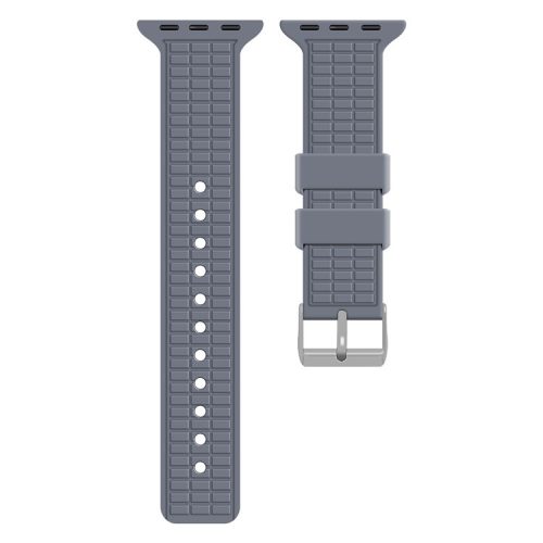 For Apple Watch 10 46mm / Ultra 2 / Ultra 49mm / 9 8 7 45mm / SE (2023) SE (2022) SE 6 5 4 44mm / 3 2 1 42mm Grid Silicone Strap - Lavender Grey