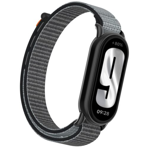 For Xiaomi Mi Band 9 / Smart Band 8 Watch Strap Nylon Loop Adjustable Wrist Band - Iron Grey