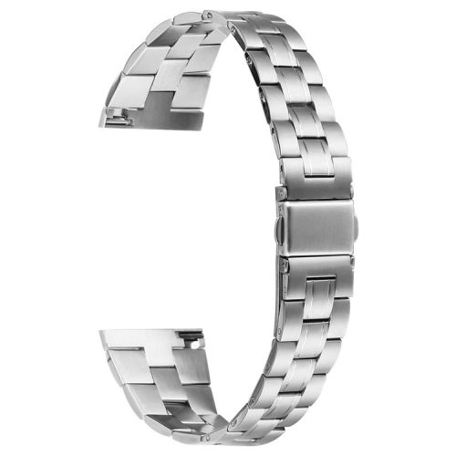 For Fitbit Versa Lite / Versa 2 / Versa Watch Band Stainless Steel Strap Three-Beads - Silver