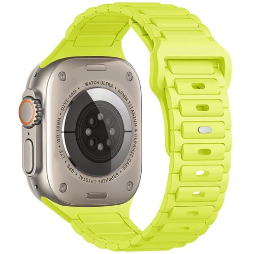 For Apple Watch 10 42mm / 9 8 7 41mm / SE (2023) SE (2022) SE 6 5 4 40mm / 3 2 1 38mm Silicone Watch Band - Fluorescent Green