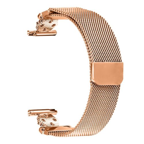 For Garmin Approach S40 / Forerunner 158 Milanese Band Flower Stainless Steel Magnetic Mesh Watch Strap - Rose Gold