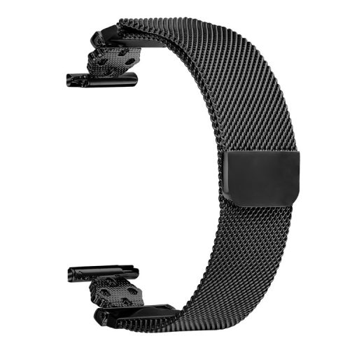 For Garmin Approach S40 / Forerunner 158 Milanese Band Flower Stainless Steel Magnetic Mesh Watch Strap - Black